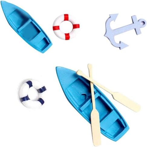 5 Pcs Mini Figurine Marine Mini Fishing Boat Miniature Moss Micro Landscape Boat Ornaments Nautical Landscape Decor for DIY Craft Accessories in Saudi Arabia