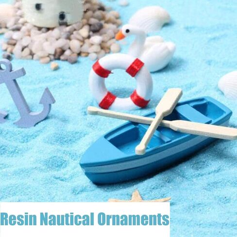 5 Pcs Mini Figurine Marine Mini Fishing Boat Miniature Moss Micro Landscape Boat Ornaments Nautical Landscape Decor for DIY Craft Accessories in Saudi Arabia