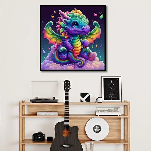 Diamond Art Kits for Adults, Colorful Baby Dragon 5D DIY Colorful Diamond Painting Kits for Beginners,Full Drill Cute Animal Gem Art for Home Wall Decor 14x14 inch in Kuwait