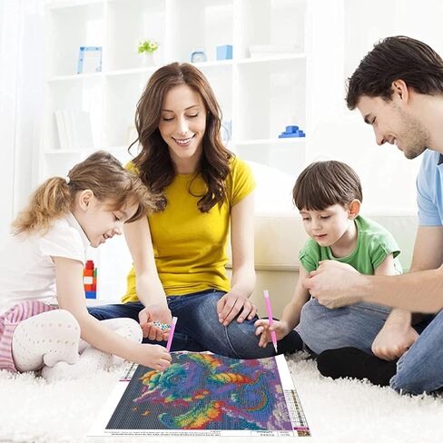 Diamond Art Kits for Adults, Colorful Baby Dragon 5D DIY Colorful Diamond Painting Kits for Beginners,Full Drill Cute Animal Gem Art for Home Wall Decor 14x14 inch in Kuwait