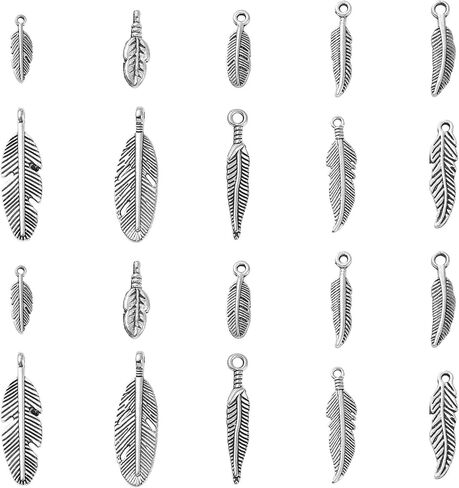 KitBeads 100pcs 10 Styles Antique Silver Love Heart Charms Tibetan Style Angel Heart Charms for Jewelry Making Bracelets Crafts in Kuwait