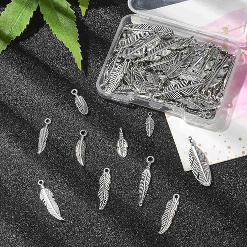KitBeads 100pcs 10 Styles Antique Silver Love Heart Charms Tibetan Style Angel Heart Charms for Jewelry Making Bracelets Crafts in Kuwait