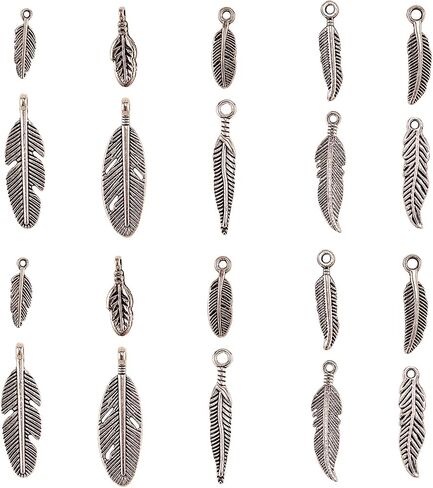 KitBeads 100pcs 10 Styles Antique Silver Love Heart Charms Tibetan Style Angel Heart Charms for Jewelry Making Bracelets Crafts in Kuwait