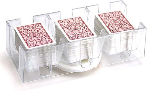 Brybelly Rotating Card Deck Tray | Standard Sized Playing Cards | Rotates in Any Direction | Clear | 2 Deck Tray & 2 Card Decks in Saudi Arabia