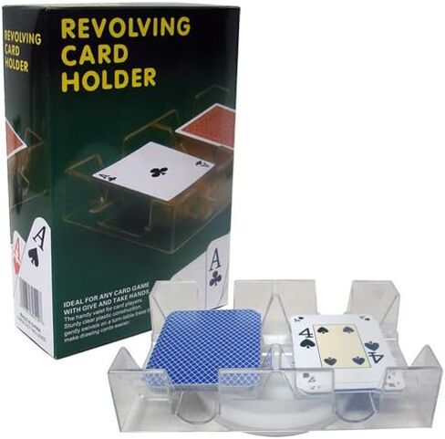Brybelly Rotating Card Deck Tray | Standard Sized Playing Cards | Rotates in Any Direction | Clear | 2 Deck Tray & 2 Card Decks in Saudi Arabia