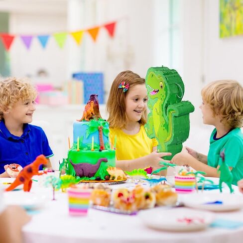 Green Dinosaur Pinata Bundle, String Pinata Dinosaur with a Blindfold and Stick Pull Pinata for Boys, Girls, Animal Themed Birthday Parties, Decorations Supplies, 16.5 x 11.8 x 3.1 Inches in Saudi Arabia