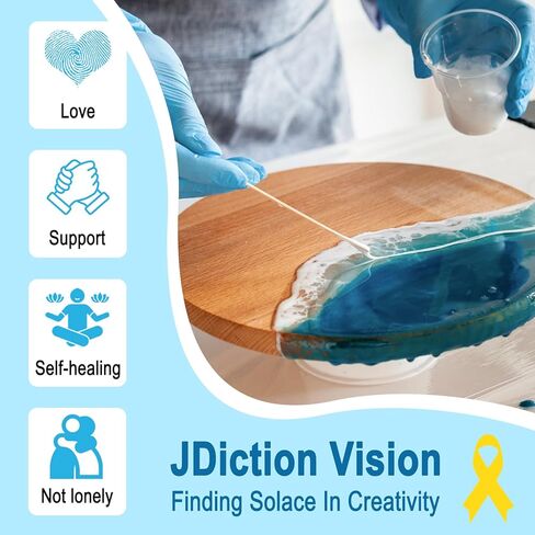 مجموعة راتنجات الإيبوكسي للمبتدئين من جي ديكشن، مجموعة أدوات المبتدئين من الراتنج الشفاف الكريستالي 10 أونصة، شديدة اللمعان، بدون فقاعات، رائحة منخفضة، مجموعة صنع المجوهرات الكل في واحد للحرف اليدوية in Kuwait