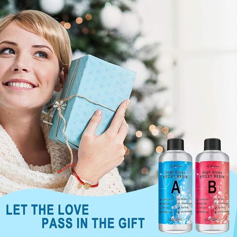 مجموعة راتنجات الإيبوكسي للمبتدئين من جي ديكشن، مجموعة أدوات المبتدئين من الراتنج الشفاف الكريستالي 10 أونصة، شديدة اللمعان، بدون فقاعات، رائحة منخفضة، مجموعة صنع المجوهرات الكل في واحد للحرف اليدوية in Kuwait