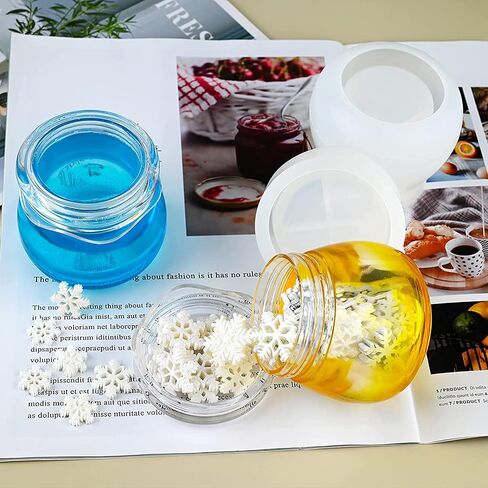 Resin Mold Bottle, Pudding Jar with Lid Silicone Mold for DIY Craft Epoxy Resin Casting, Jewelry Box, Candy Snacks Storage Container,Candle Holder Home Decor in Saudi Arabia