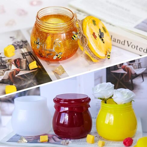 Resin Mold Bottle, Pudding Jar with Lid Silicone Mold for DIY Craft Epoxy Resin Casting, Jewelry Box, Candy Snacks Storage Container,Candle Holder Home Decor in Saudi Arabia