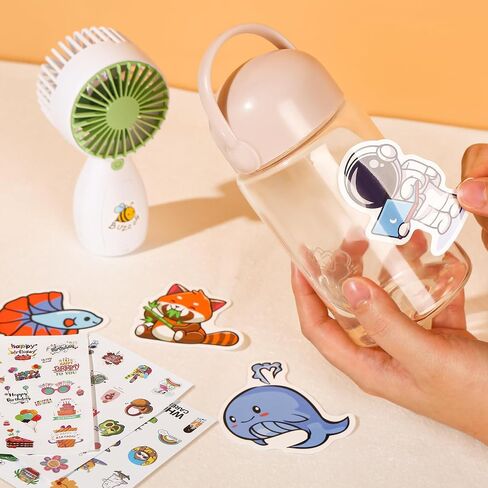 390PCSWaterBottleStickers، Zroivkaz CuteTeenagers حزمة ملصقات مقاومة للماء، ملصقات للأطفال الصغار 4-8 سنوات ملصقات الفصول الدراسية للأطفال ملصقات الكمبيوتر المحمول النسائية، ملصقات حالة الهاتف الخليوي الكبار in Saudi Arabia