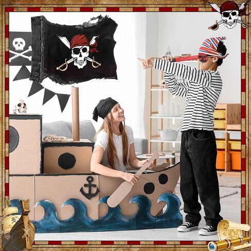 Pirate Pinata Kit Skull Flag Pinata and Black Red Plastic Stick and Confetti Blindfold for Kids Pirate Theme Birthday Halloween Party Decoration Supplies, 16 x 11 x 3 Inch in Saudi Arabia
