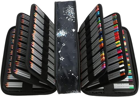 حافظة أقلام ملونة مكونة من 300 فتحة من Lbxgap، حقيبة تنظيم أقلام ذات سعة كبيرة مع سحاب لأقلام تلوين الألوان المائية وأقلام الجل وأقلام التحديد in Kuwait