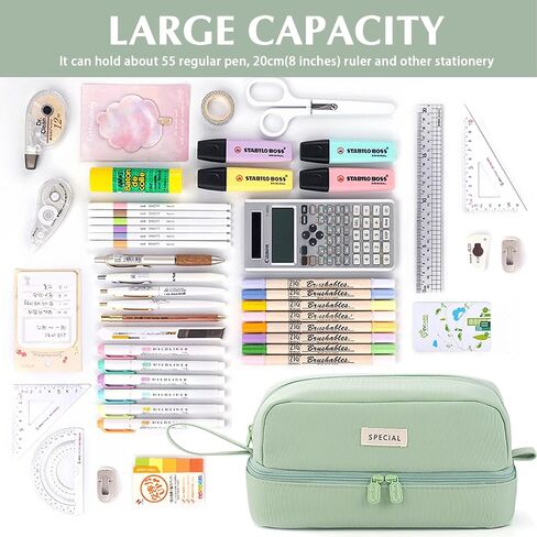 MAMUNU Pencil Case Large Capacity, Pencil Case Aesthetic, Pencil Case Pen Pouch with Zipper Compartments Portable Handle, Pencil Pouch for School Office College Teen Girls Boys Adults Students in Saudi Arabia
