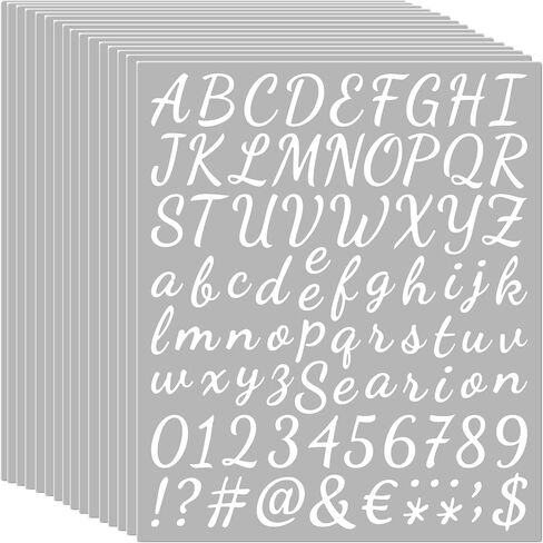 16 Sheets Vinyl Letters Numbers Kit,Self Adhesive Cursive Alphabet Letter Sticker, DIY Number Letter Decal Script Pantry Labels for Office,Mailbox,Kitchen,Signs,Window,Door,Home,Grad Cap (Black,1 Inch) in Kuwait