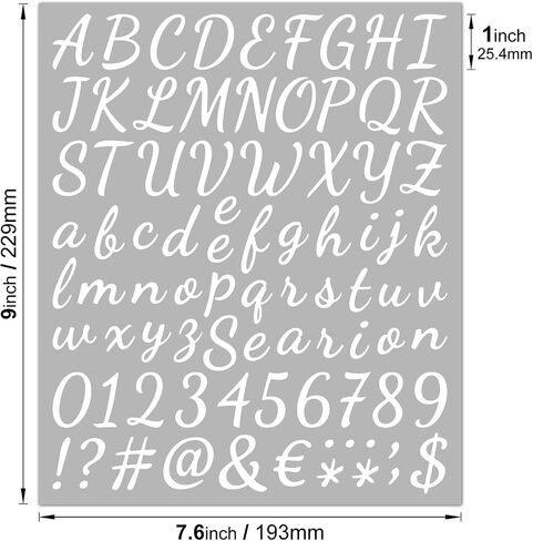 16 Sheets Vinyl Letters Numbers Kit,Self Adhesive Cursive Alphabet Letter Sticker, DIY Number Letter Decal Script Pantry Labels for Office,Mailbox,Kitchen,Signs,Window,Door,Home,Grad Cap (Black,1 Inch) in Kuwait