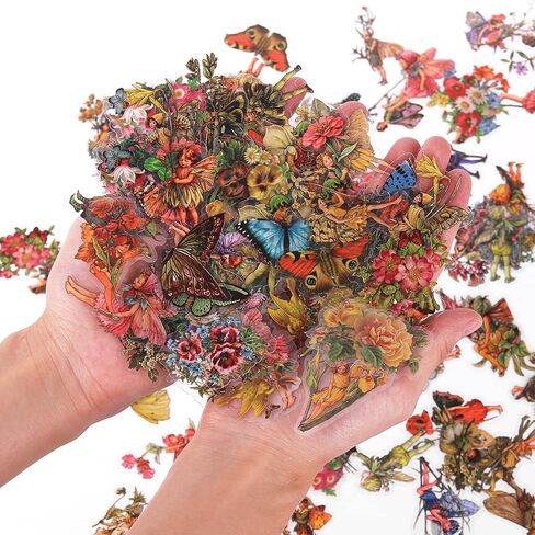 Dizdkizd Cute Fairy Stickers for Journaling, Transparent Flower Fairy Butterfly Stickers for Scrapbooking, Card Making, Planner, DIY Crafts, Resin Art - 180 Pieces in Saudi Arabia