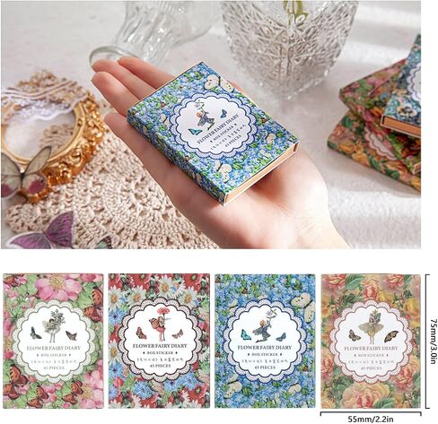 Dizdkizd Cute Fairy Stickers for Journaling, Transparent Flower Fairy Butterfly Stickers for Scrapbooking, Card Making, Planner, DIY Crafts, Resin Art - 180 Pieces in Saudi Arabia