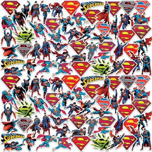 Superman Character Poses 50 Vinyl Stickers Waterproof Die-Cut Decals Laptop in Kuwait