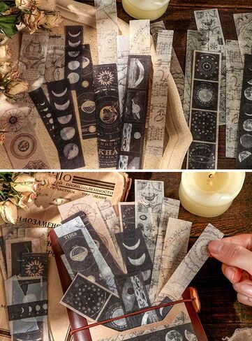 ملصقات واشي الفلك القديمة (40 قطعة) - كوكبة الفضاء الزخرفية، الكواكب، المجرة، الشمس والقمر، علم الفلك، ملصق مخطط خرائط عتيقة لكتب القصاصات، مجلة الرصاصاصاد، مجلة جائعة in Kuwait