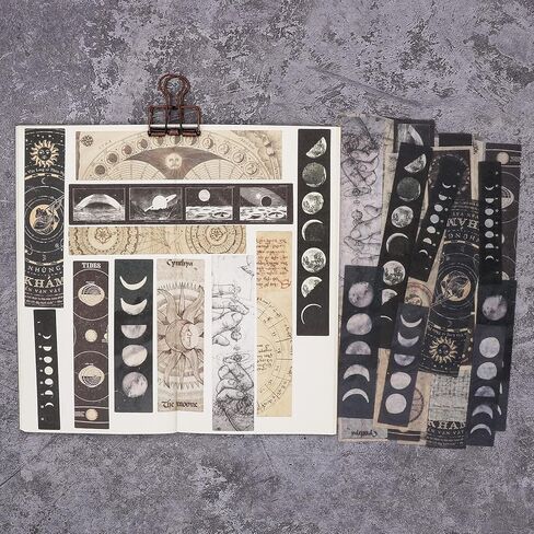 ملصقات واشي الفلك القديمة (40 قطعة) - كوكبة الفضاء الزخرفية، الكواكب، المجرة، الشمس والقمر، علم الفلك، ملصق مخطط خرائط عتيقة لكتب القصاصات، مجلة الرصاصاصاد، مجلة جائعة in Kuwait