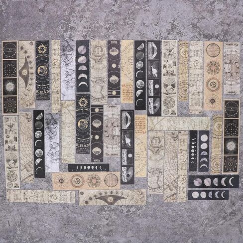 ملصقات واشي الفلك القديمة (40 قطعة) - كوكبة الفضاء الزخرفية، الكواكب، المجرة، الشمس والقمر، علم الفلك، ملصق مخطط خرائط عتيقة لكتب القصاصات، مجلة الرصاصاصاد، مجلة جائعة in Kuwait