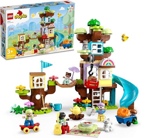 LEGO DUPLO 3in1 Tree House 10993 Creative Building Toy for Toddlers, Includes 8 Figures for Teaching Social Skills, Playing Together and Group Play, Great Birthday Gift for Kids in Saudi Arabia