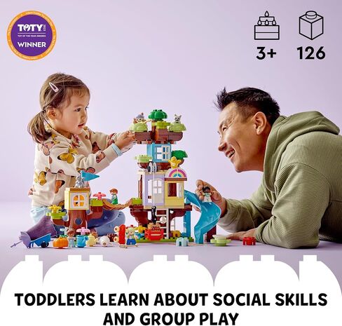 LEGO DUPLO 3in1 Tree House 10993 Creative Building Toy for Toddlers, Includes 8 Figures for Teaching Social Skills, Playing Together and Group Play, Great Birthday Gift for Kids in Saudi Arabia