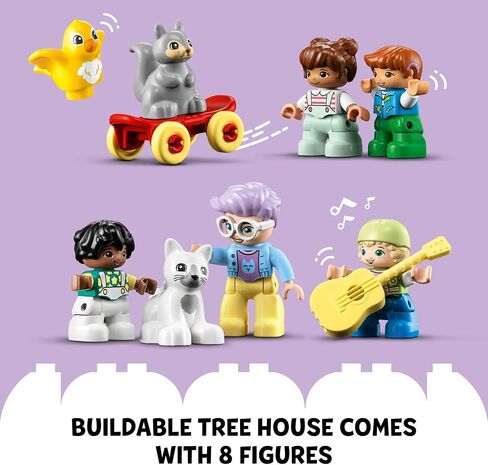 LEGO DUPLO 3in1 Tree House 10993 Creative Building Toy for Toddlers, Includes 8 Figures for Teaching Social Skills, Playing Together and Group Play, Great Birthday Gift for Kids in Saudi Arabia