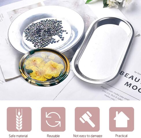 3Pcs Jewelry Silicone Resin Tray Molds, DIY Craft Trinket Dish Epoxy Mold, Resin Coaster Casting Molds for Jewelry Ring Dish Holders, Soap Dish, Candle Holders, Home Decoration (3 Shapes) in Kuwait