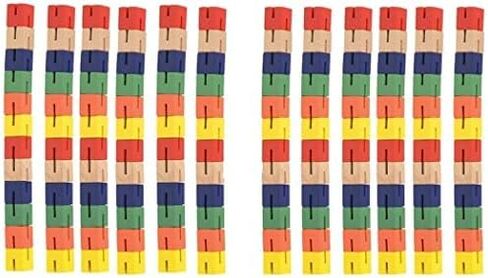 Wooden Flexible Fidget Mini Twist Cube Puzzles - 12 Pack - Stretchable 3D Puzzles Wood Twist Blocks for Anxiety Fidgeting or Party Favors in Saudi Arabia