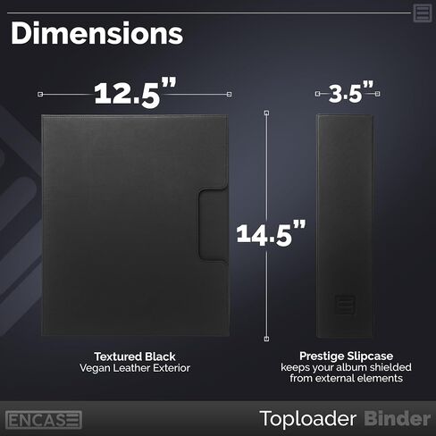 ENCASE Toploader Binder - Top Loader Binder for Cards with Slipcase - Magnetic Close Folder -180 Trading Card Storage Case Suits All TCG's, Sport Cards - Fits Six Graded Cards - 35pt Top Loaders in Saudi Arabia