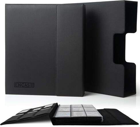 ENCASE Toploader Binder - Top Loader Binder for Cards with Slipcase - Magnetic Close Folder -180 Trading Card Storage Case Suits All TCG's, Sport Cards - Fits Six Graded Cards - 35pt Top Loaders in Saudi Arabia