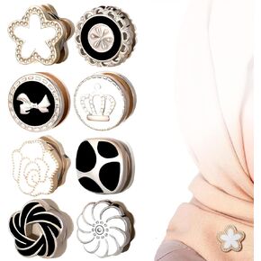 دبابيس مغناطيسية للحجاب 16 قطعة من أقوى الاشكال التجارية القوية للوشاح والشال والملابس والقبعات بازرار تزيين متعددة الاستخدامات دبوس امان للنساء والفتيات، مغناطيس, دينيم، مغناطيس, مغناطيس in Kuwait