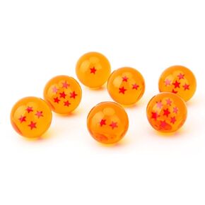 مجموعة صناديق هدايا جديدة للأطفال من Boxtree مكونة من 7 قطع Dragon Ball Z مقاس 43 مم/1.7 بوصة كرة كريستال نجوم (برتقالية)