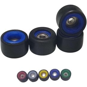 Leefai Black Fingerboard Wheels Embedded Color Layer - Hot Finger Skateboard Wheels - Ultra Spin Bearings Wheels - 7.8mmx5.1mm -Inner Layer Colorway (RED)