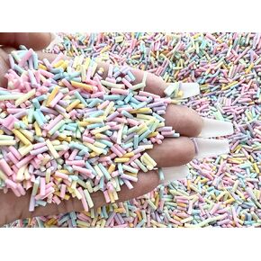 SBN Craft Supply 50 جرام من رشات الباستيل المزيفة ورش الطين لملفات تعريف الارتباط الخاصة بفك تشفير الوحل | حلوى وهمية رشات السكر | DIY شريحة بوليمر كلاي فيمو | لوازم الخبز المزيفة | لوازم الوحل in Kuwait