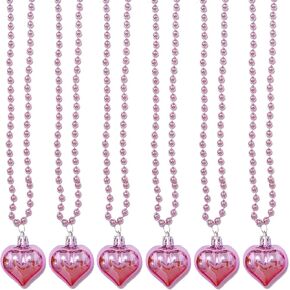 HELERKOL 12 قطعة من القلادات المطرزة لحفلات العزوبية قلادة على شكل قلب وردي قلادات مطرزة بإكسسوارات عيد الحب قلادات مطرزة لحفلات الزفاف وحفلات الزفاف وديكورات قلادة مطرزة in Kuwait