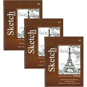 كتاب رسم حلزوني، 3 وسادات رسم للفنانين 30 ورقة لكل منها، كتاب رسم 8.5 بوصة × 11 بوصة، منصات رسم للفنانين البالغين والأطفال المبتدئين، دفتر رسم، لوحة رسم لرسم فن الرسم بالفحم in Kuwait