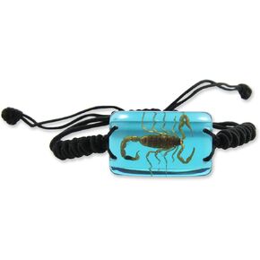 REALBUG Gold Scorpion Bracelet, Clear Blue, 10 inches