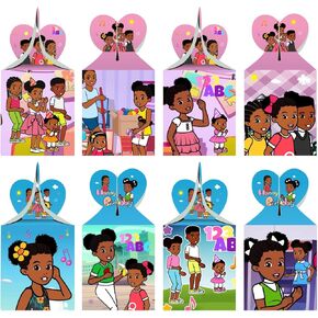 EKIH 12pcs Gracies Corner Party Favor Gift Boxes, Black Girls Birthday Party Supplies for Gracies Corner Kids Party Decorations in Kuwait
