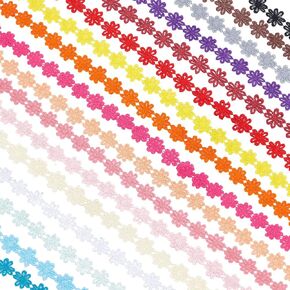 بي اتش باندا هول شريط دانتيل على شكل زهرة الاقحوان بطول 17 ياردة، 17 لونًا بعرض 1 انش، شريط تطريز دانتيل لتزيين الحواف ولوازم الخياطة اليدوية وديكور الزفاف in Kuwait