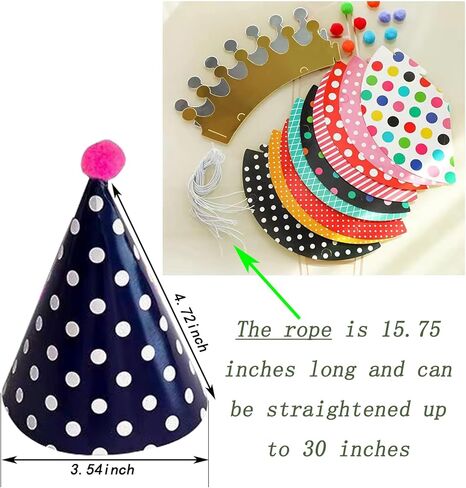 قبعة عيد ميلاد للأطفال، 11 قطعة من قبعة الحفلات المنقطة، دعامة لالتقاط صور القمر الأول والقمر الكامل للطفل، قبعة حفلات التاج، زينة عيد الميلاد in Kuwait