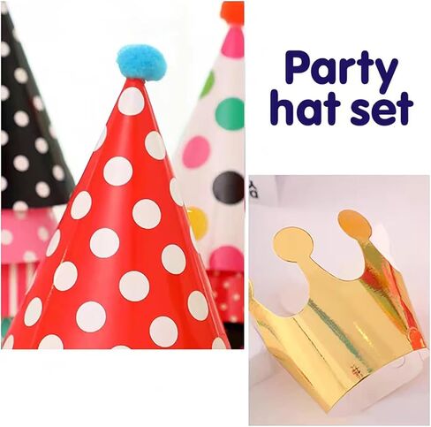 قبعة عيد ميلاد للأطفال، 11 قطعة من قبعة الحفلات المنقطة، دعامة لالتقاط صور القمر الأول والقمر الكامل للطفل، قبعة حفلات التاج، زينة عيد الميلاد in Kuwait