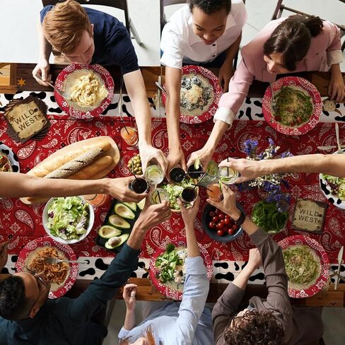 CAILESS Western Party Decorations - Western Cowboy Party Supplies 69Pcs Included Cowboy Theme Plates Cups Napkins Serves 16 Guests for Kids and Adults Wild West Party Decorations in Kuwait