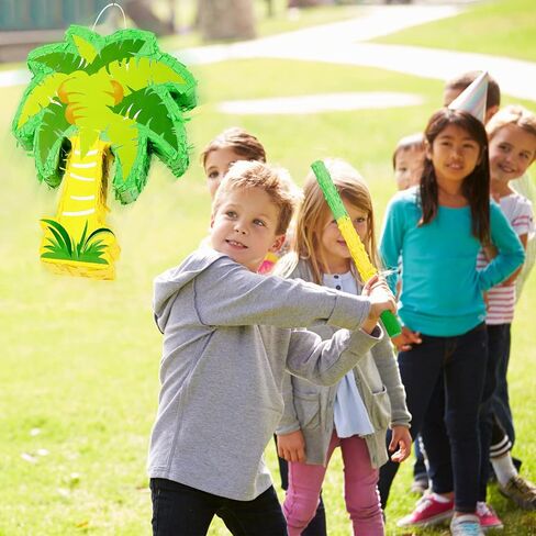 Palm Tree Pinata Party Pinata Hawaiian Coconut Tree Pinata for Tropical Luau Party Decor Pinata with Stick and Blindfold for Summer Tiki Party Birthday Party Decoration, 15.8 x 12.6 x 3.2 Inch in Saudi Arabia