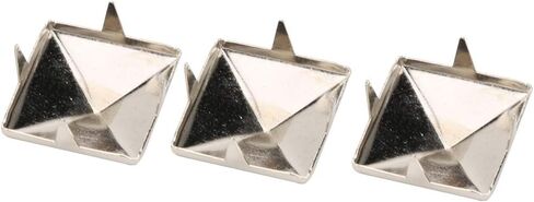 Zerodis 100 قطعة من المسامير المربعة الهرمية 4 مخالب معدنية ترصيع هرمية معدنية يدوية الصنع DIY مسامير مدببة بقع ترصيع إكسسوارات للأساور والملابس وحقيبة اليد (15 مم/0.6 بوصة-برونزية) in Kuwait