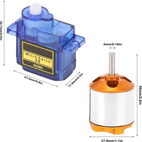 Dilwe RC Helicopter Fixed Wing Set, 2217 KV1100 Motor+1060 Propeller+9G Servo+40A XT60 ESC Kit 4-in-1 RC Fixed Wing RC Accessories for Remote Control Helicopter, RC Brushless Motor and ESC Kit in Kuwait