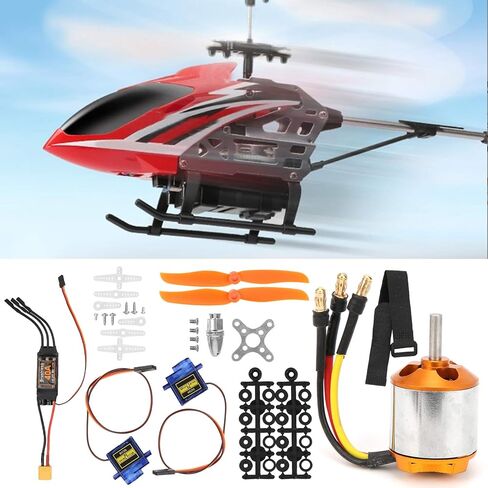 Dilwe RC Helicopter Fixed Wing Set, 2217 KV1100 Motor+1060 Propeller+9G Servo+40A XT60 ESC Kit 4-in-1 RC Fixed Wing RC Accessories for Remote Control Helicopter, RC Brushless Motor and ESC Kit in Kuwait