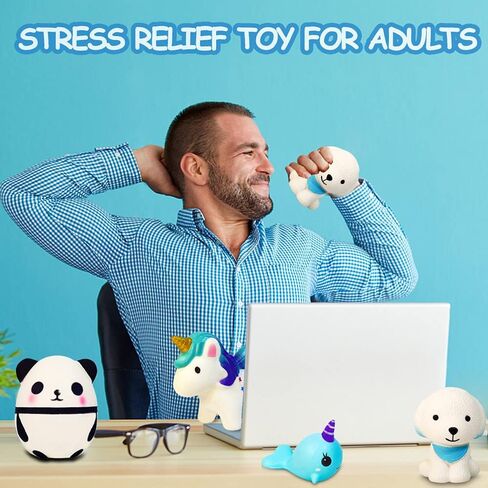 ZYZZYZY Squishies، 6 عبوات اسفنجية بطيئة الارتفاع، حزمة اسفنجية، حيوانات اسفنجية، ألعاب ضغط للأطفال، لعبة اسفنجية، تململ اسفنجي، اسفنجي لطيف، اسفنجي يونيكورن، اسفنجي كبير in Kuwait